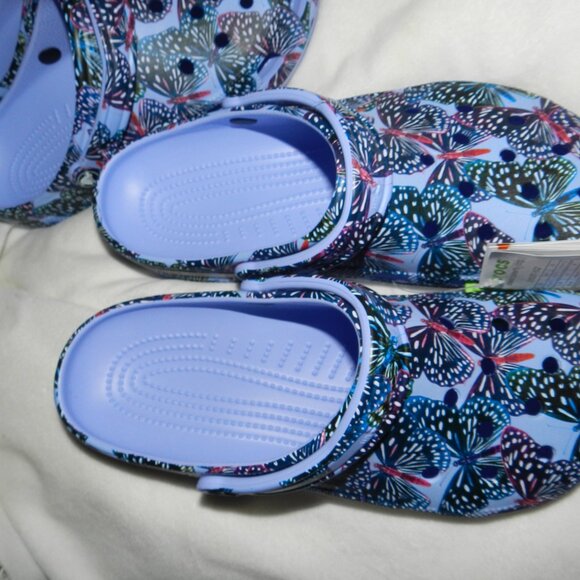 Crocs Purple Unisex-Adult  with Butterfly size BNWT!!🆕📦⌚🏃💨⚡🚚 - Picture 6 of 15